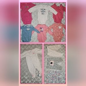 3M Clothing 10 PC Set Long Sleeve Baby Girls Infant Lot $20